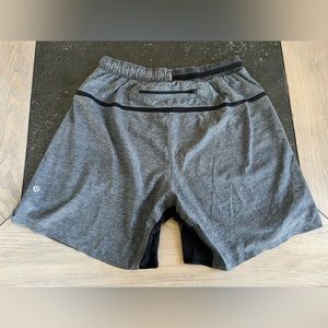 Lululemon men’s liner-less shorts. Heather grey. Size medium.